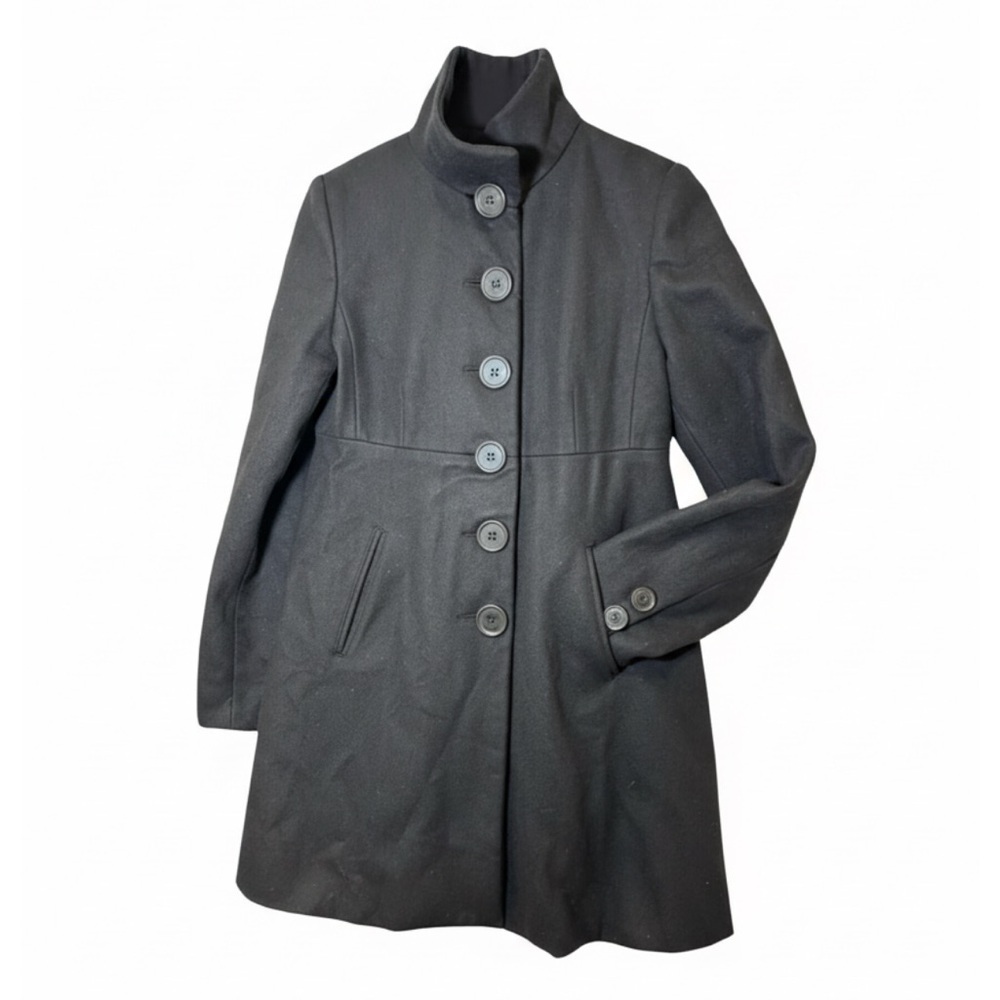 Bebe Classic Black Wool Peacoat Inspired Jacket XS | Button Front Wool Blend